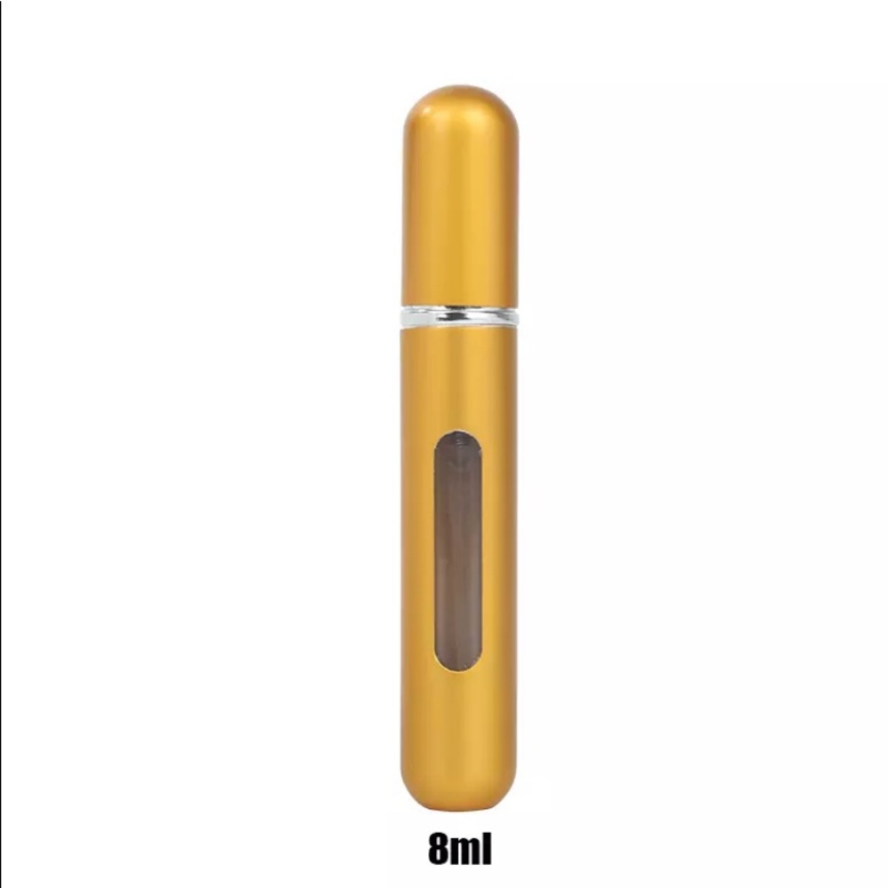 Portable travel size  8 ml matte gold color refillable perfume spray bottle